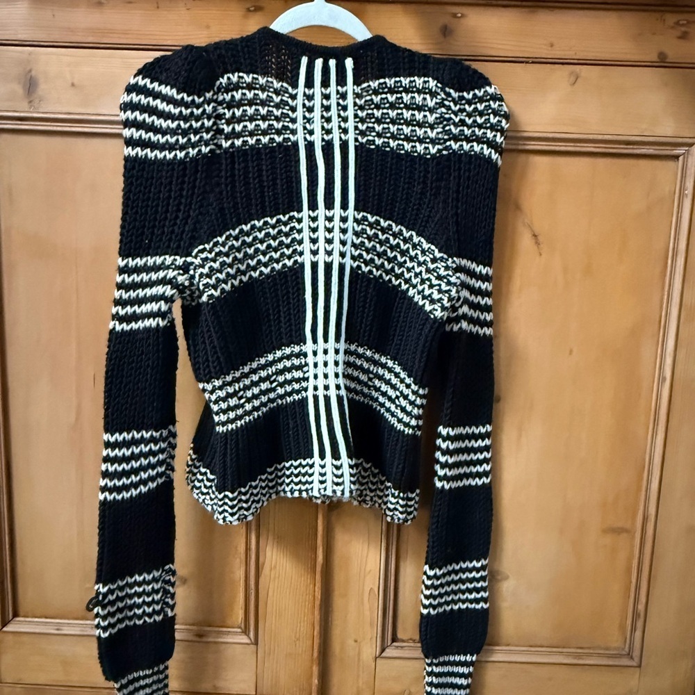 laureate lane Anthropologie Black and White Women's Sweater button down long - Picture 6 of 6